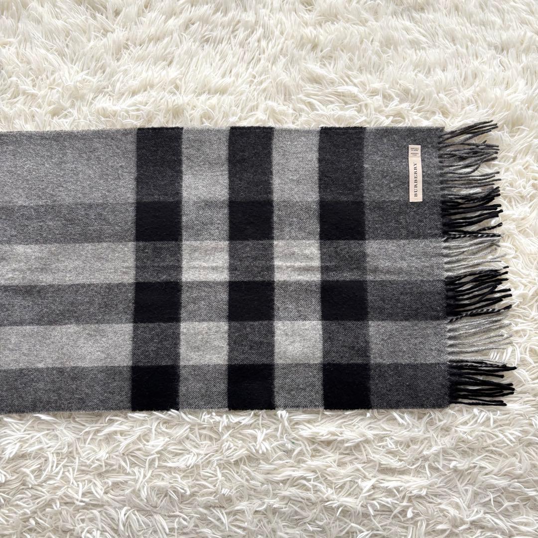 美品✨BURBERRY バーバリー カシミヤ100％ 大判マフラー 200x36