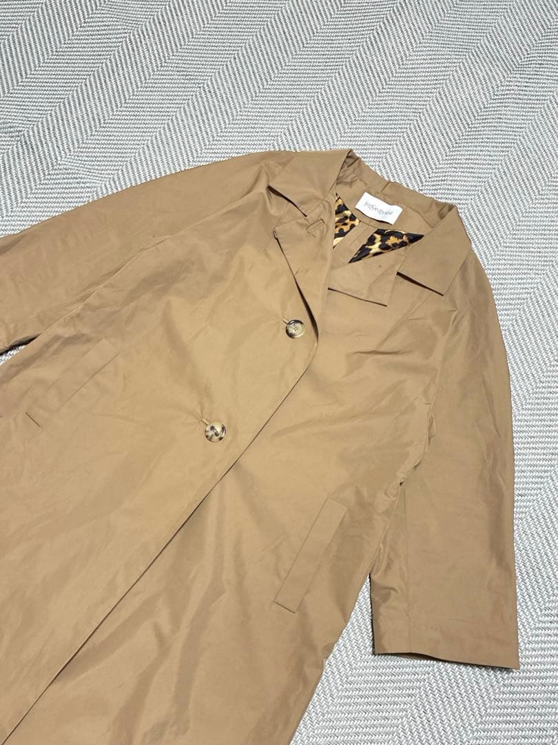 未使用品級 YSL フランス製 トレンチコート ブラウン 七分丈