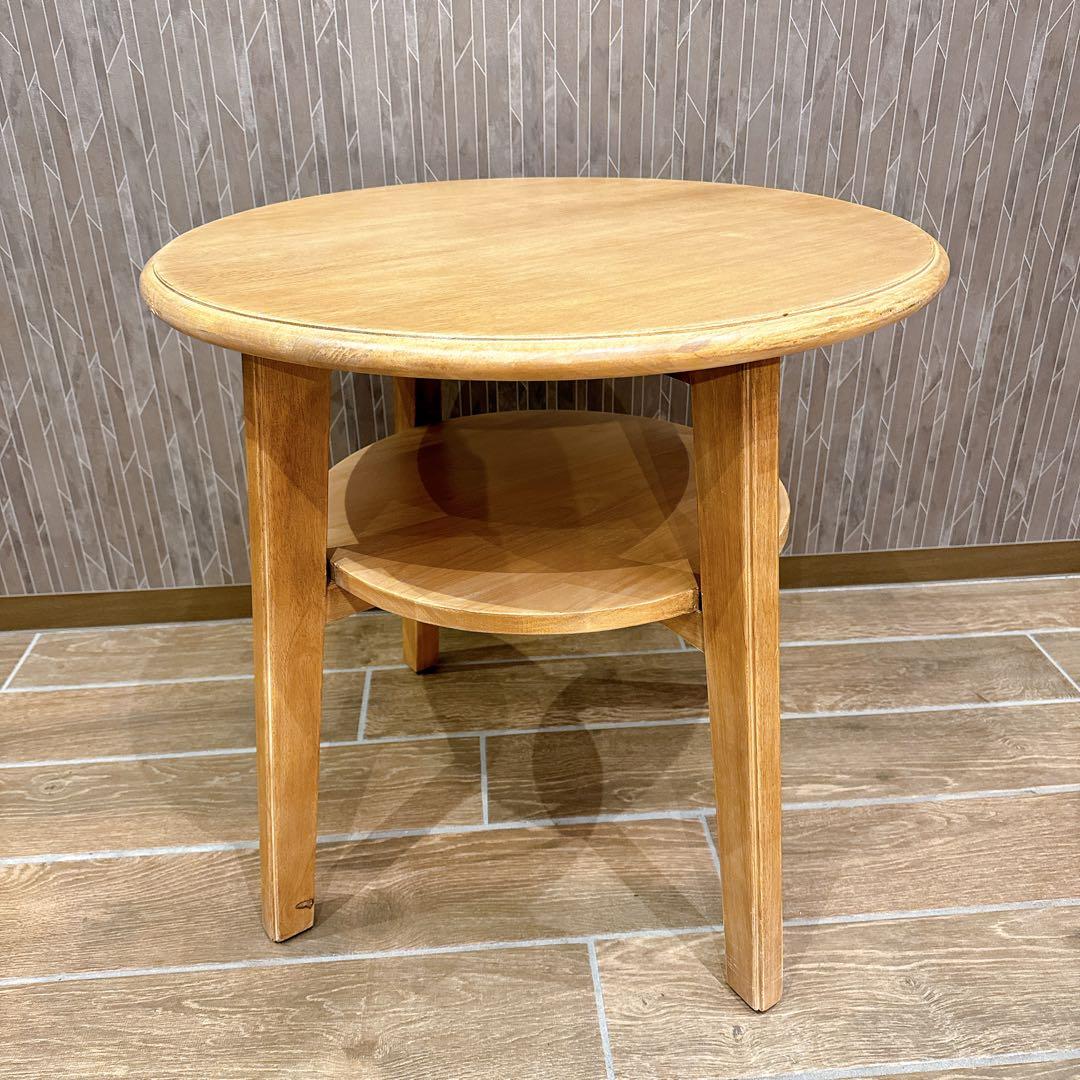 【美品】CRASH GATE 関家具 コボシ サイドテーブル 天然木 丸型