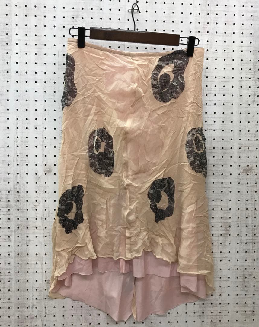 Y2Kアーカイブ古着 SHARE SPIRIT レースグラフィックシルクスカート