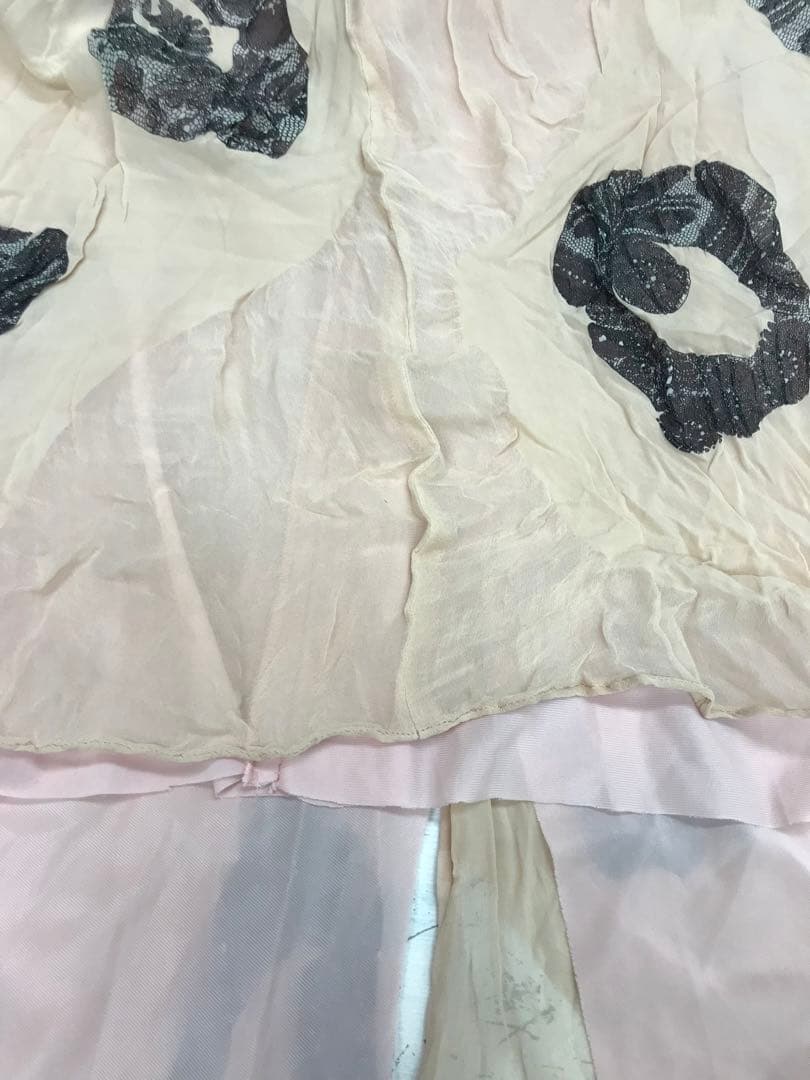 Y2Kアーカイブ古着 SHARE SPIRIT レースグラフィックシルクスカート