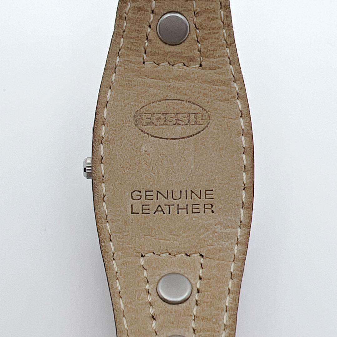 【美品】FOSSIL BIG TIC フラワー 花 腕時計 レザー 稼働品 廃盤