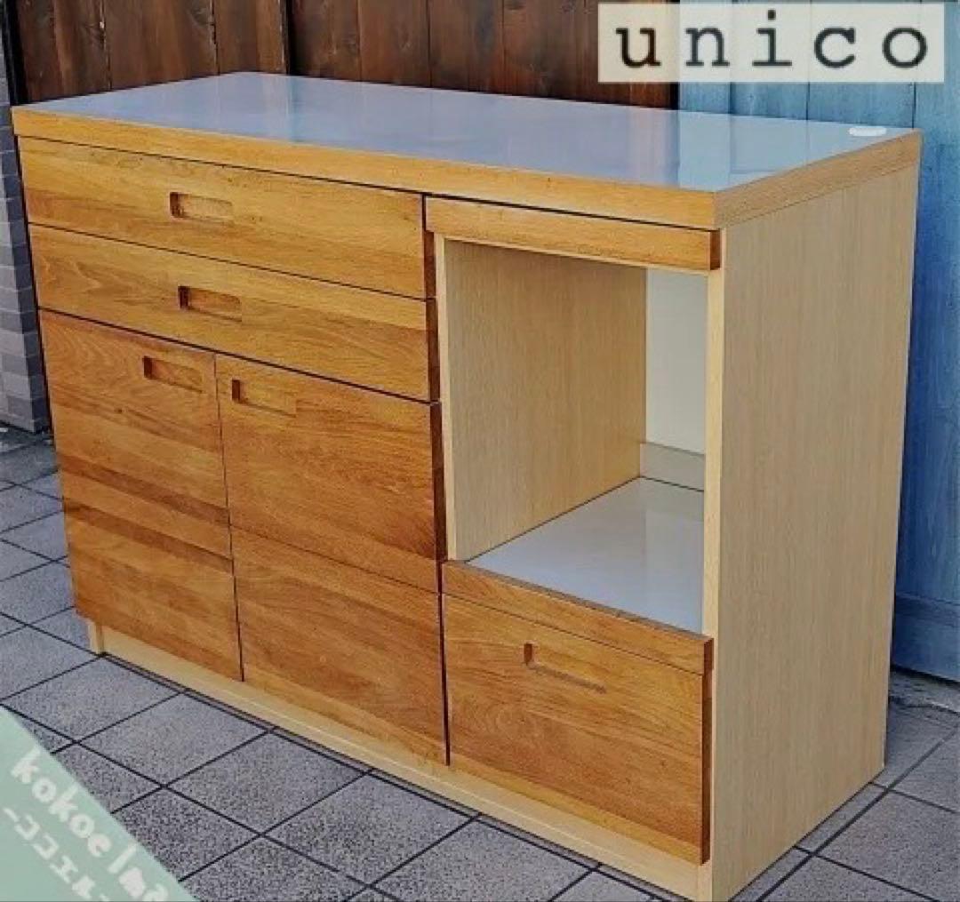 unico hutte ヒュッテ　カップボード　木製食器棚　キッチン収納