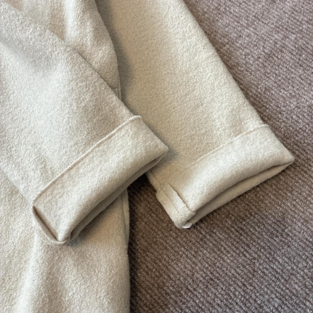 23区 ウール コンプレストパイル コーディガン M ベージュ ノーカラー