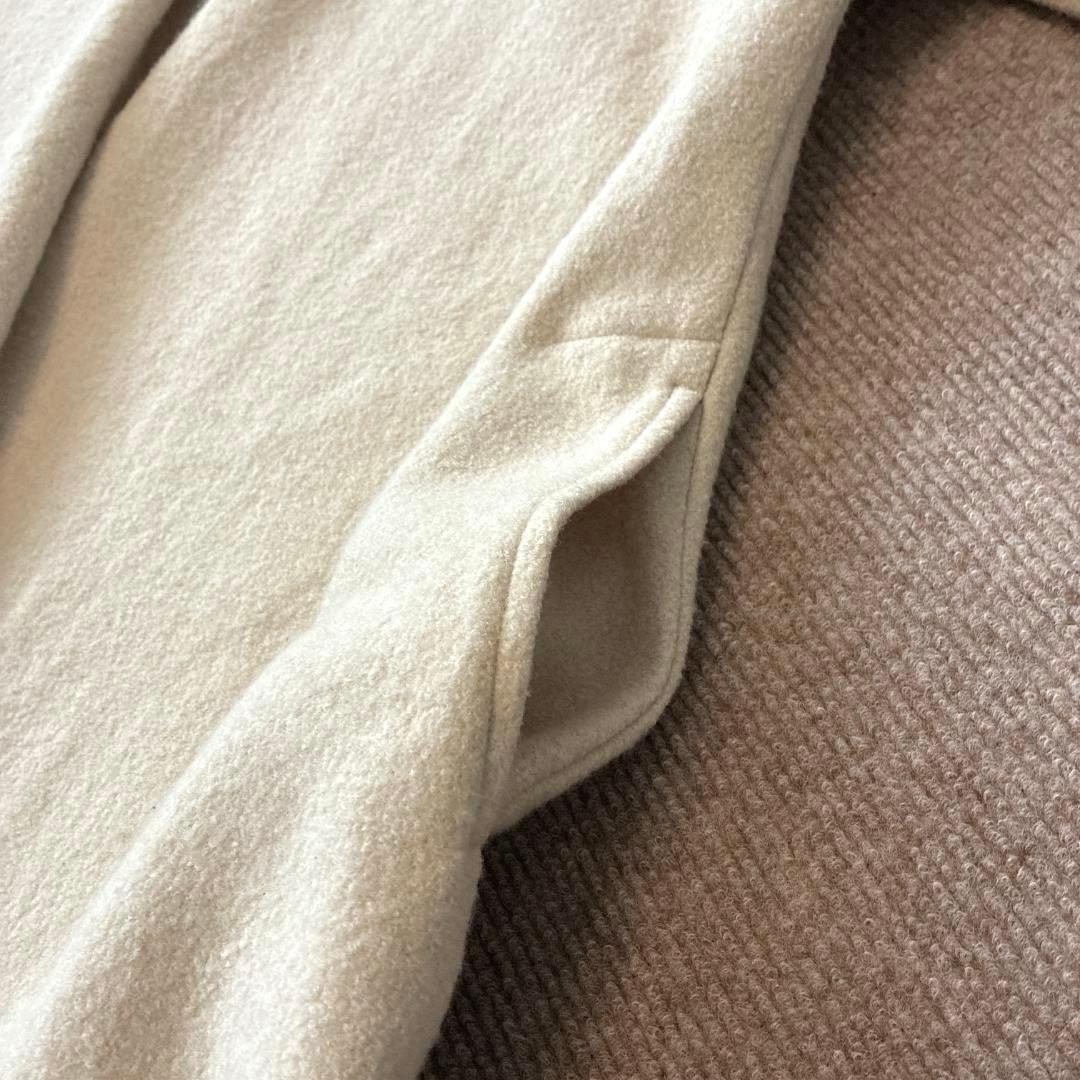 23区 ウール コンプレストパイル コーディガン M ベージュ ノーカラー