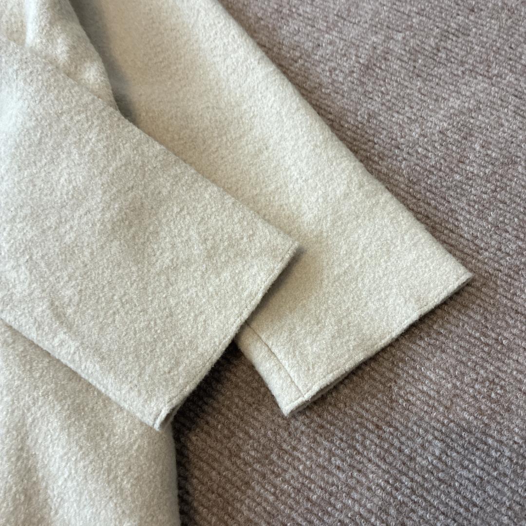 23区 ウール コンプレストパイル コーディガン M ベージュ ノーカラー