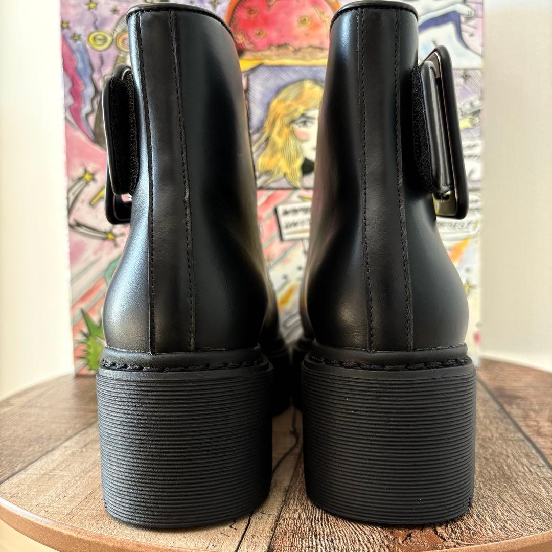 【美品】ジェフリーキャンベル 太ベルト 厚底 パンプス 黒 本革 36