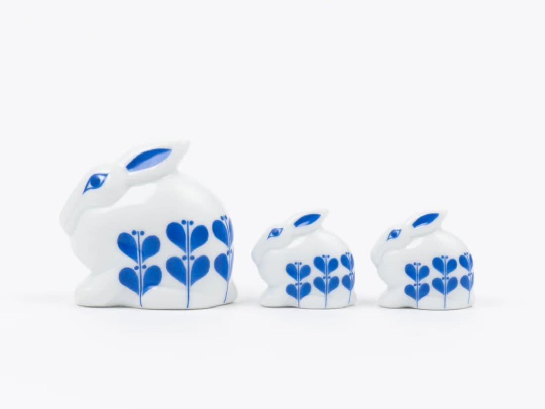 ［新品 未開封］リサラーソン ひかりのうさぎ おやこセット 〜あおい〜