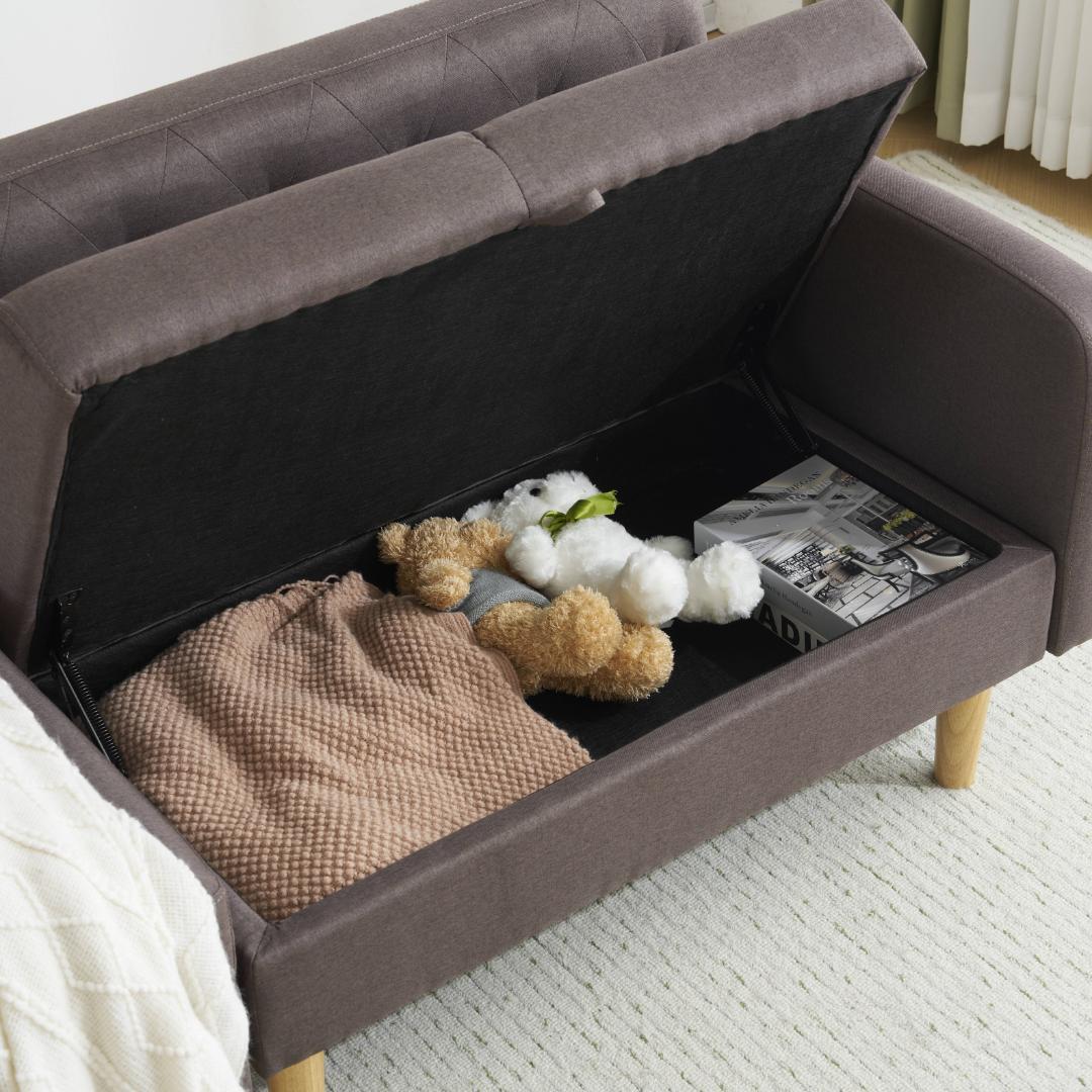 ソファ　 ソファー　カウチソファ　2人掛け オットマン付き　多機能ソファ