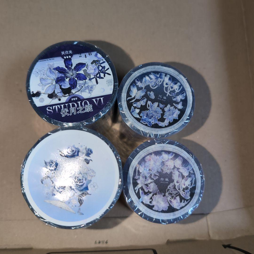 海外マスキングテープ　文字　蝶々　薔薇　花　巻き売り　装飾　マステ