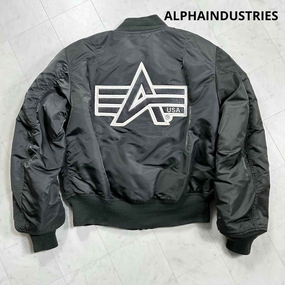 ALPHAINDUSTRIES【M】MA-1 バックプリント フライトジャケット