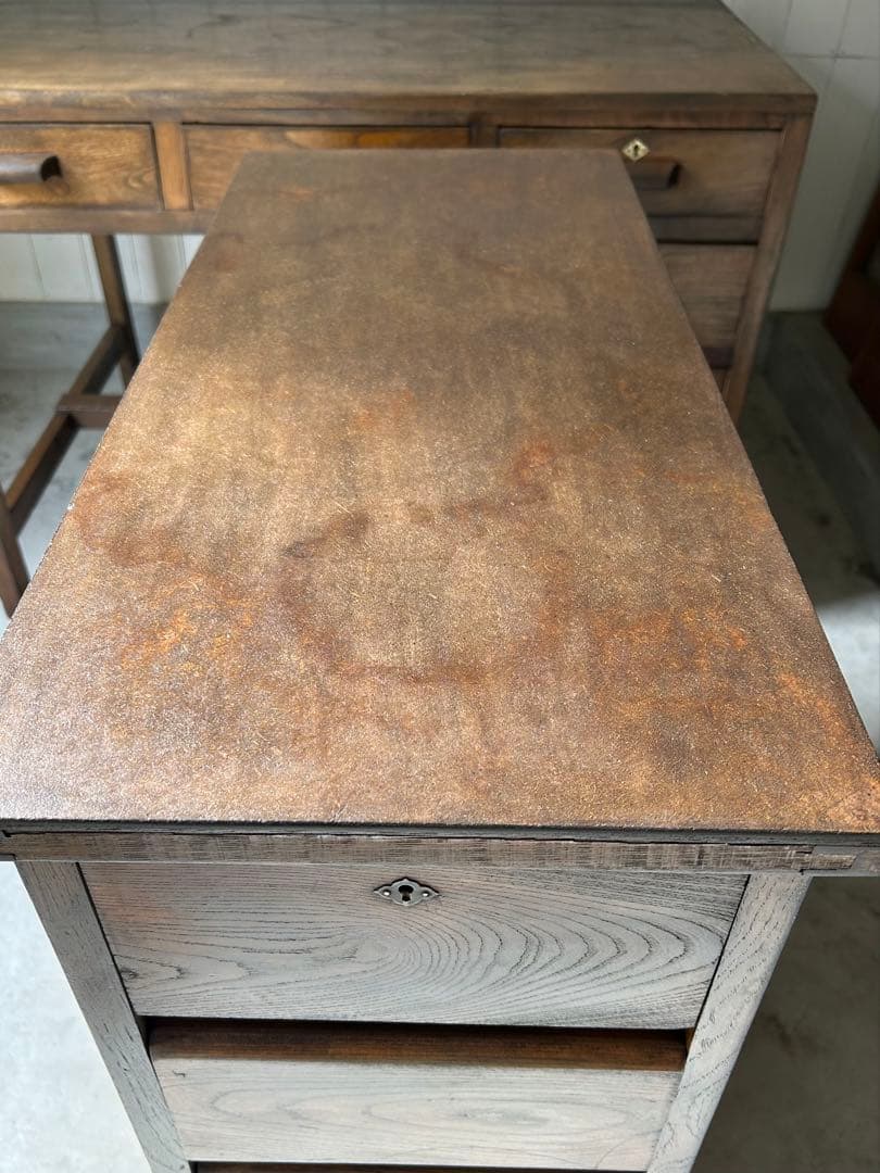 アンティーク　日本製　家具　机　デスク　レストア済み