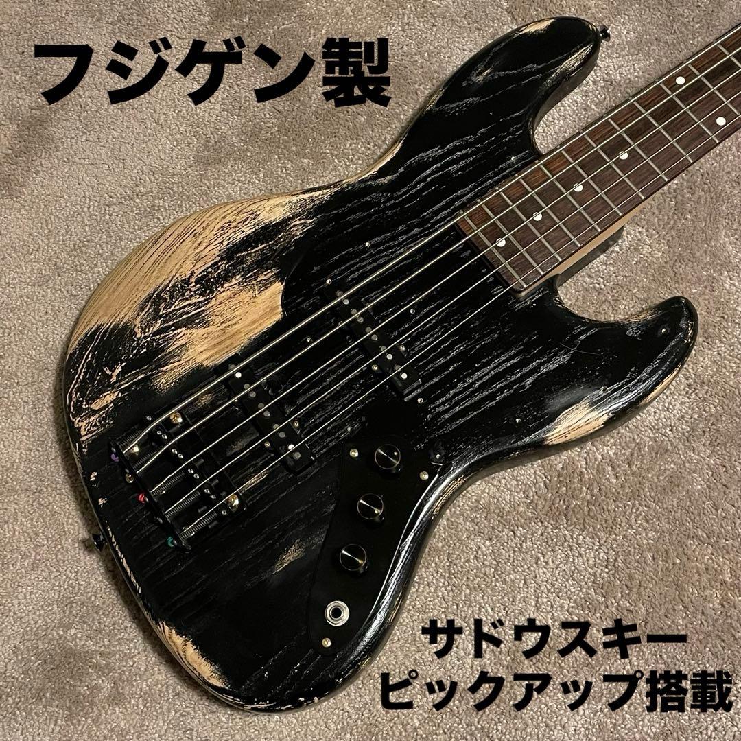 FGN フジゲン 5弦ベース サドウスキーピックアップ アッシュボディ ブラック