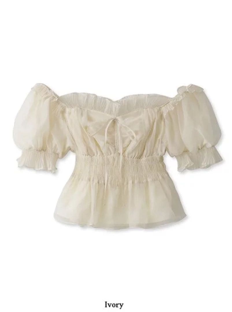 snidel スナイデル　ギャザーフリルオフショルブラウス IVR