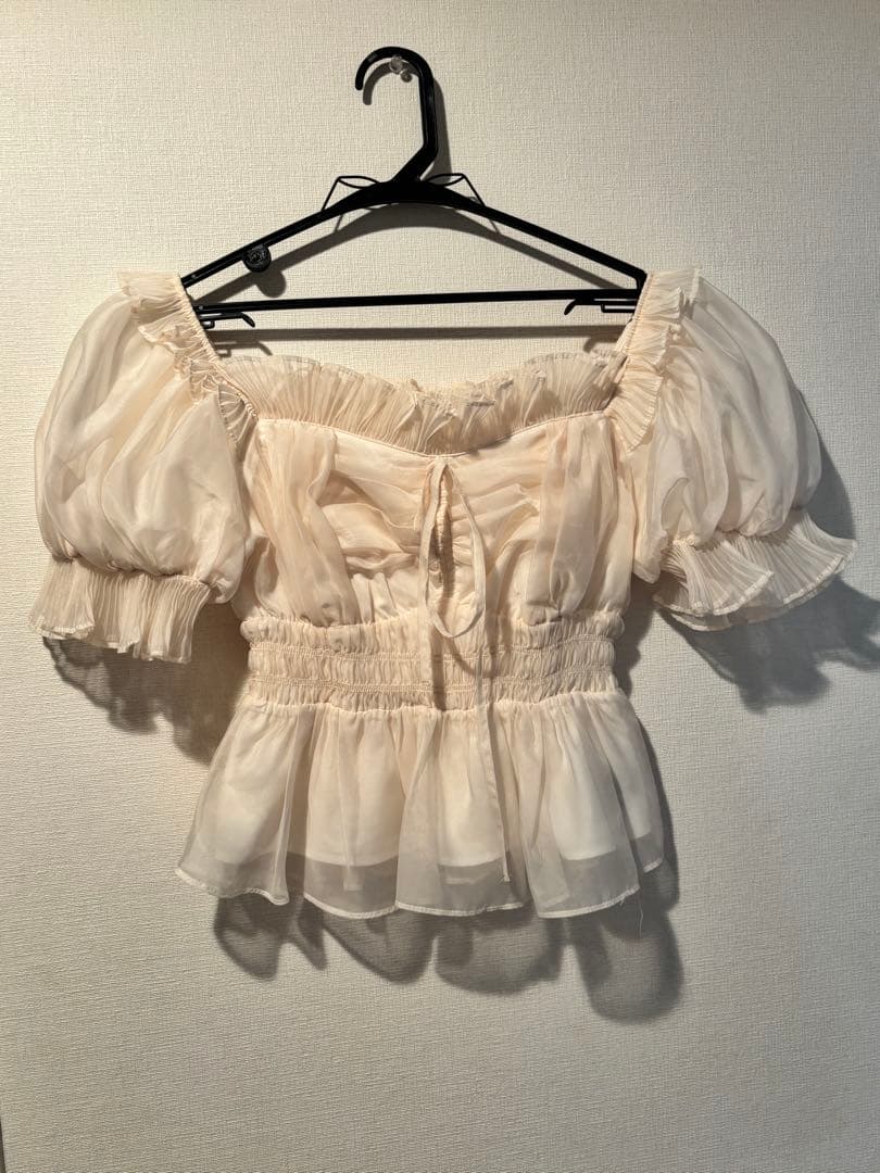 snidel スナイデル　ギャザーフリルオフショルブラウス IVR