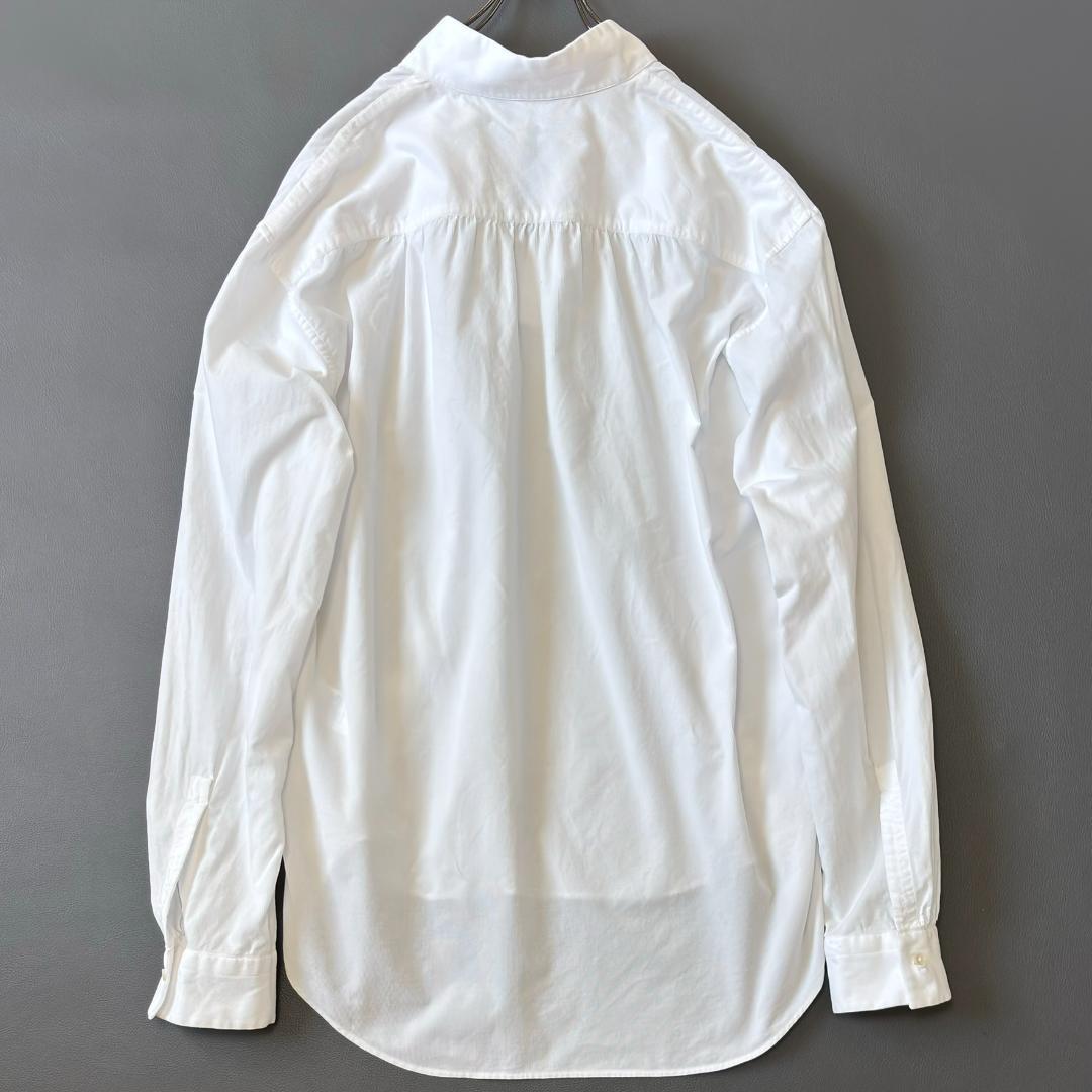 ブリエンヌパリディス スキッパーカラーシャツ 細畝コーデュロイ 白 XL tx6