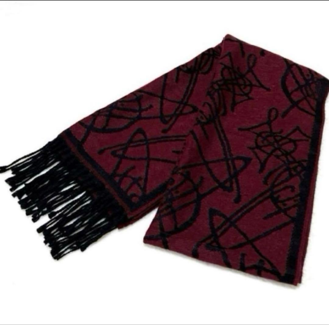 ビビアンウェストウッド　リバーシブル　マフラー　オーブ　ユニセックス　赤　黒