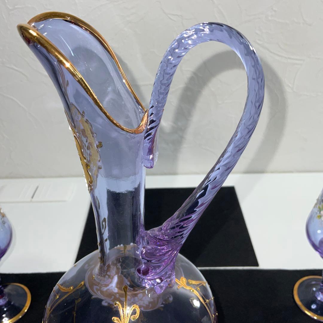 ベネチアンガラス　グラス５　デキャンタ１