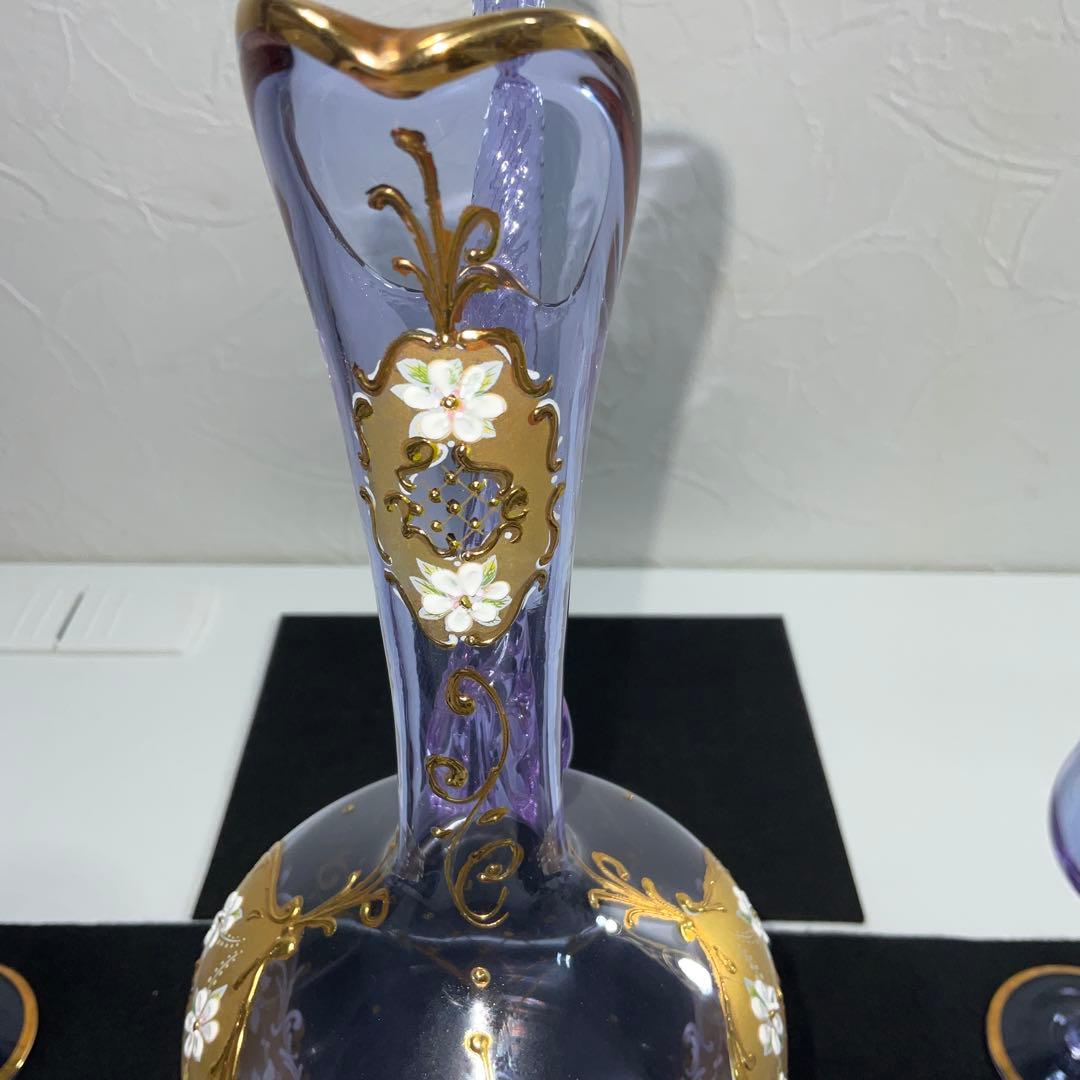 ベネチアンガラス　グラス５　デキャンタ１