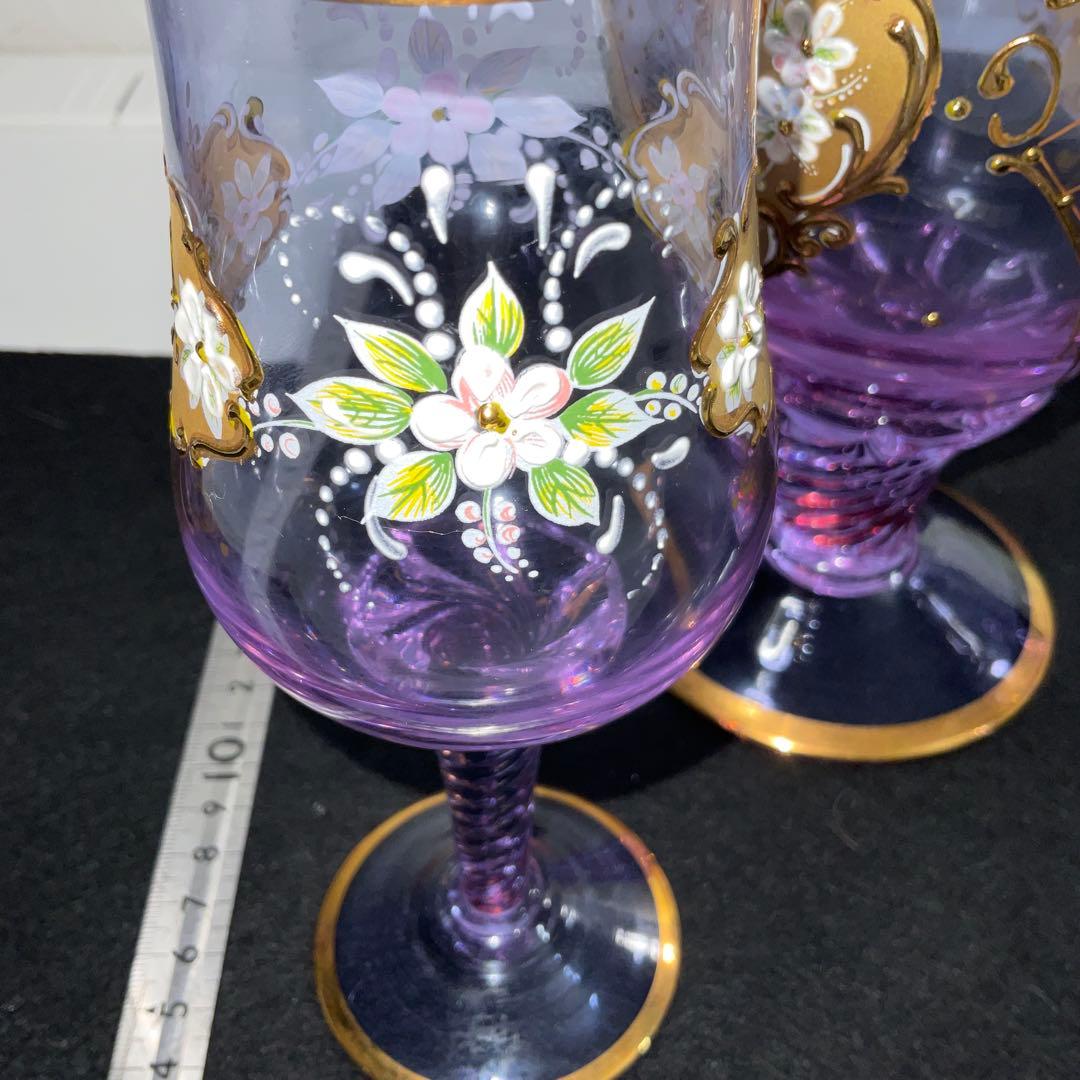 ベネチアンガラス　グラス５　デキャンタ１