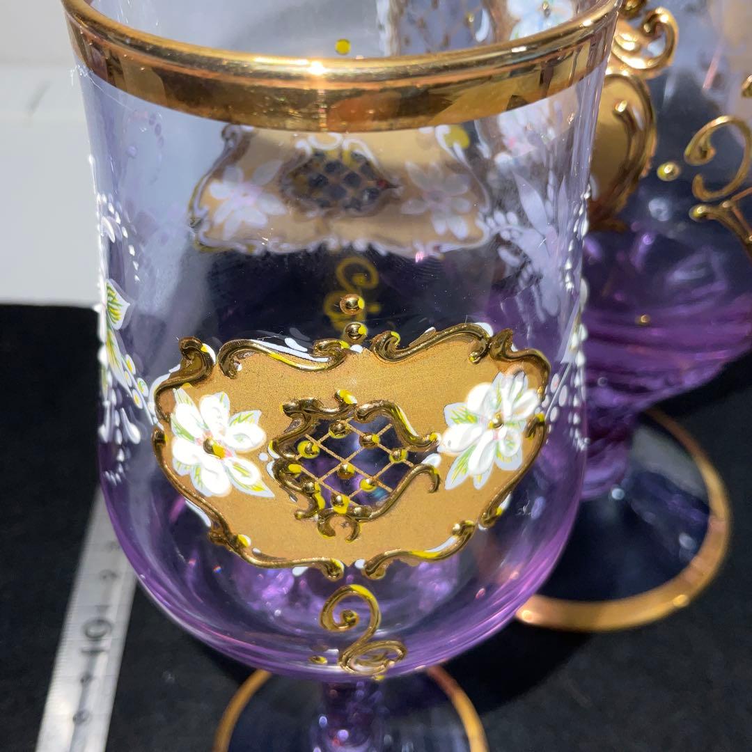 ベネチアンガラス　グラス５　デキャンタ１