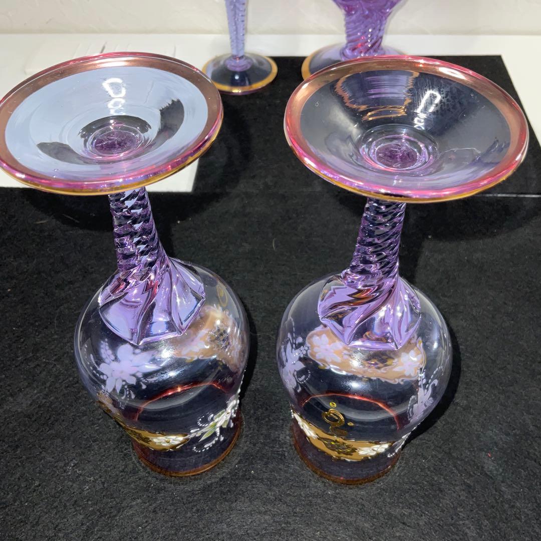 ベネチアンガラス　グラス５　デキャンタ１