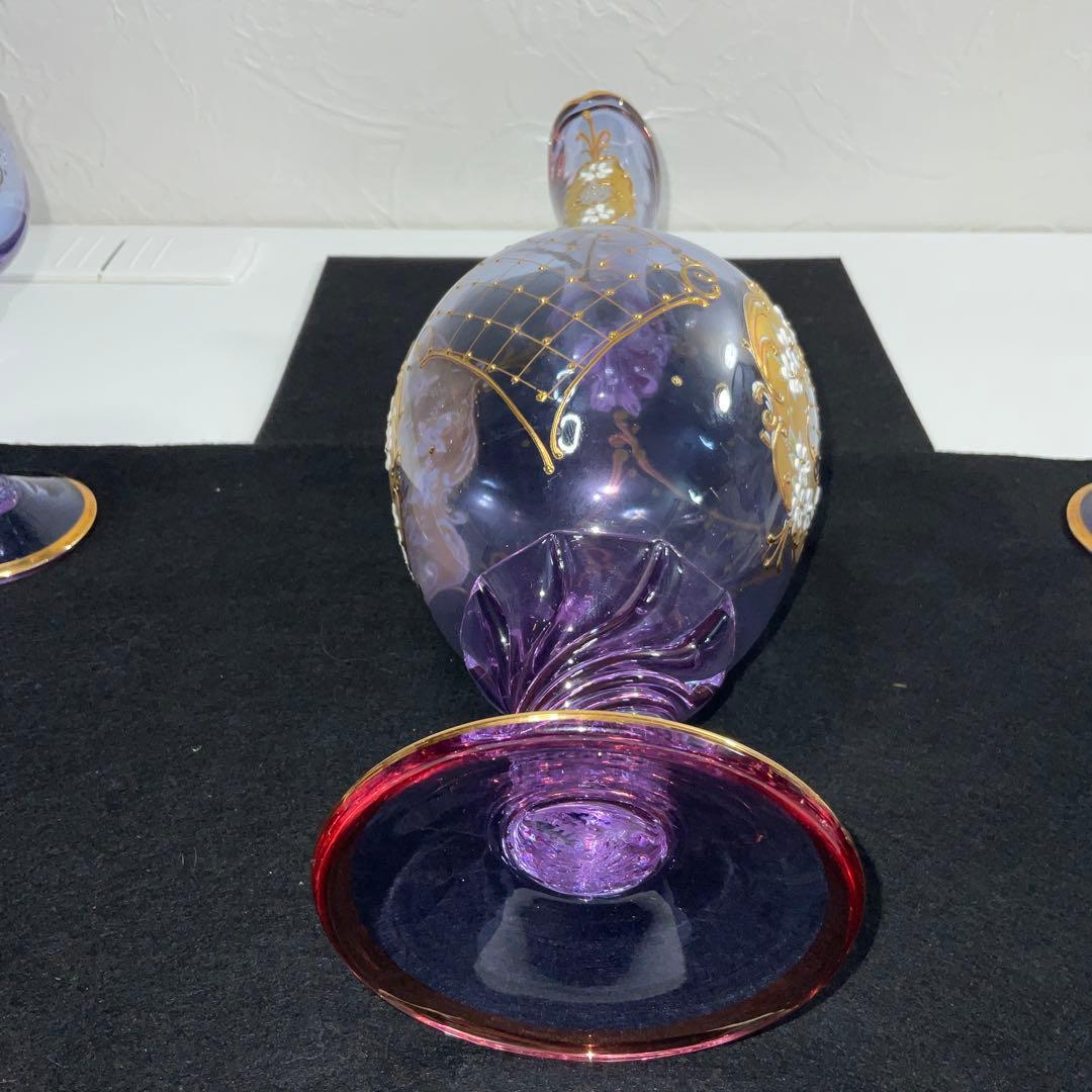 ベネチアンガラス　グラス５　デキャンタ１