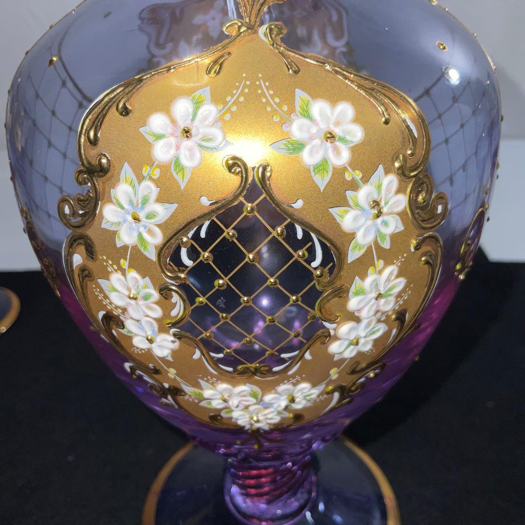 ベネチアンガラス　グラス５　デキャンタ１