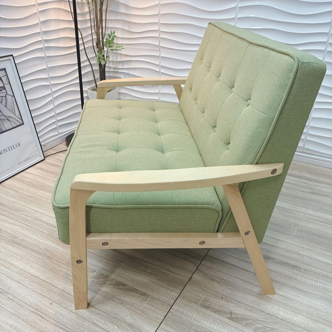 ◇大阪府 神戸市 配達料無料！◇ソファ◇2人掛け◇グリーンカラー◇