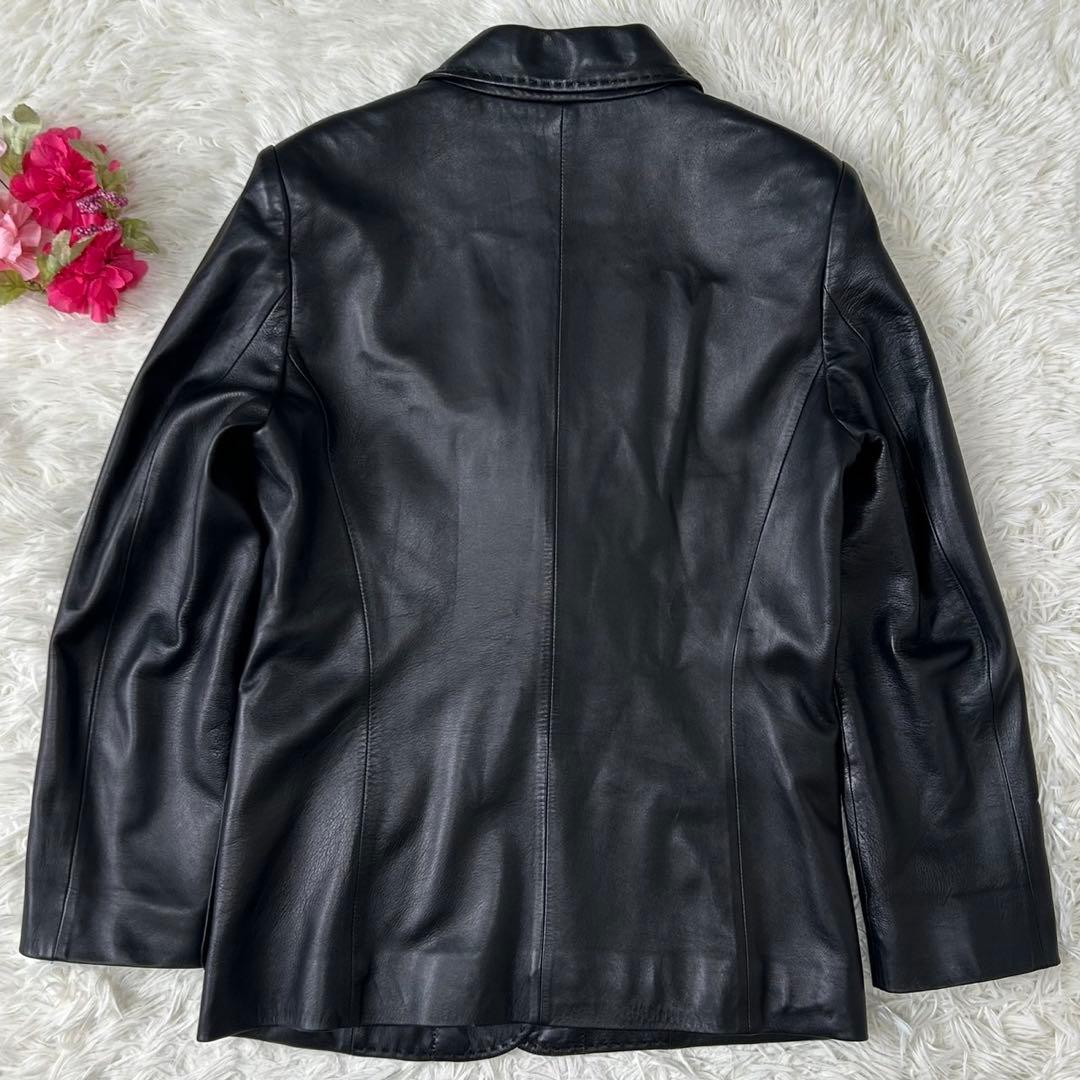 【極美品/L】バーバリーロンドン レザージャケット テーラード メガノバチェック