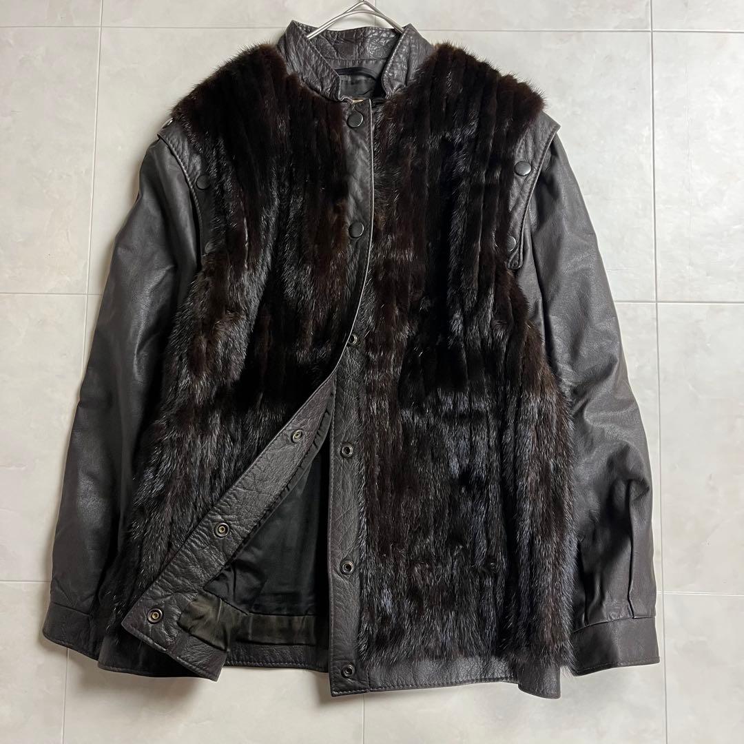 サガミンク✨2wayレザージャケット デンマーク製　SELECTED MINK