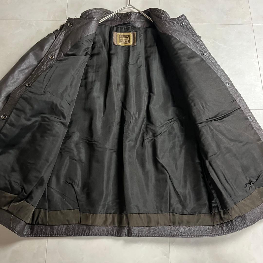 サガミンク✨2wayレザージャケット デンマーク製　SELECTED MINK
