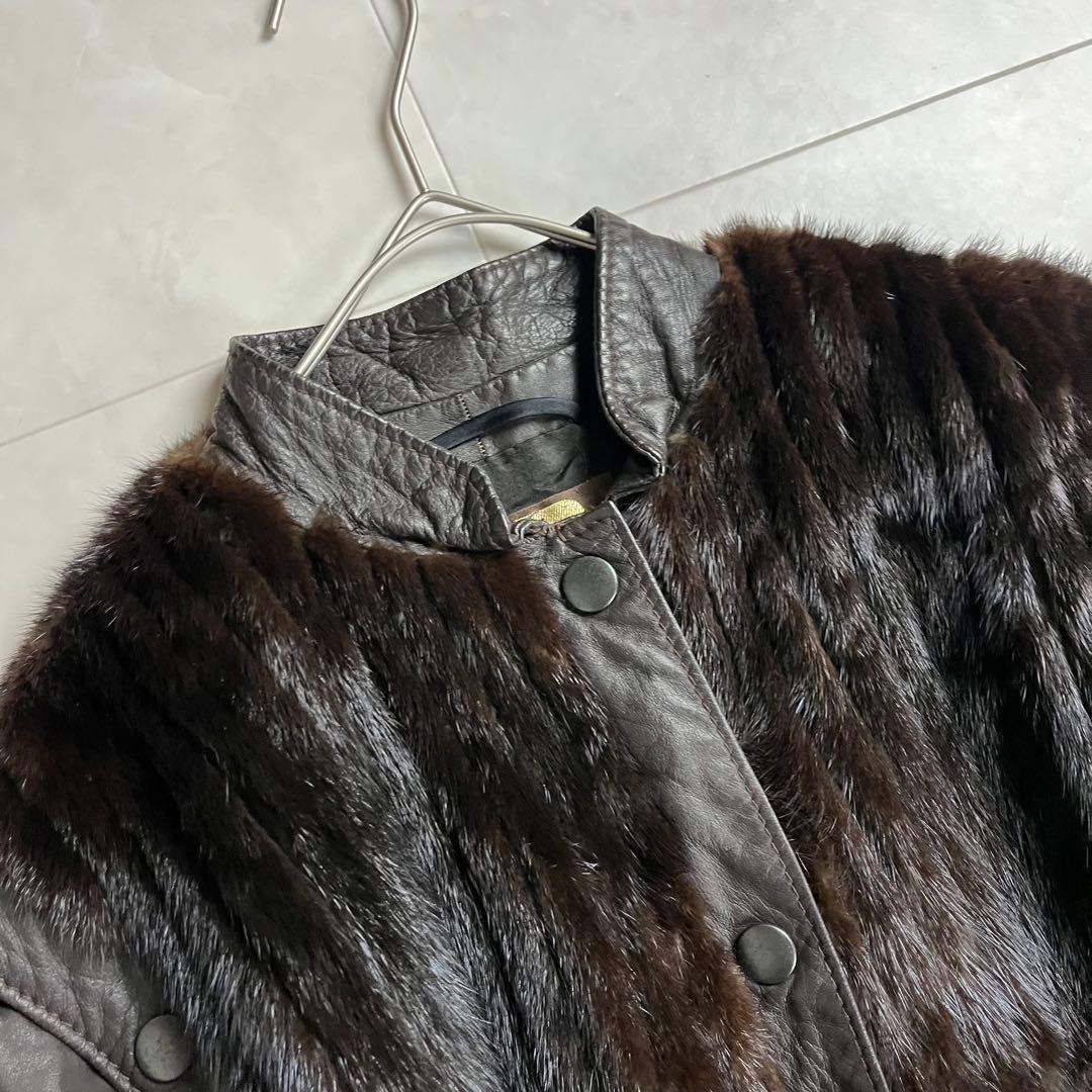 サガミンク✨2wayレザージャケット デンマーク製　SELECTED MINK