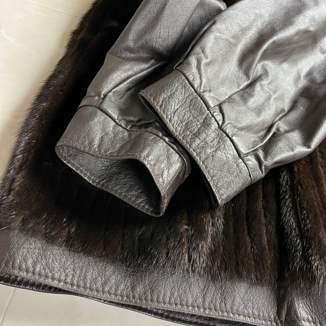 サガミンク✨2wayレザージャケット デンマーク製　SELECTED MINK