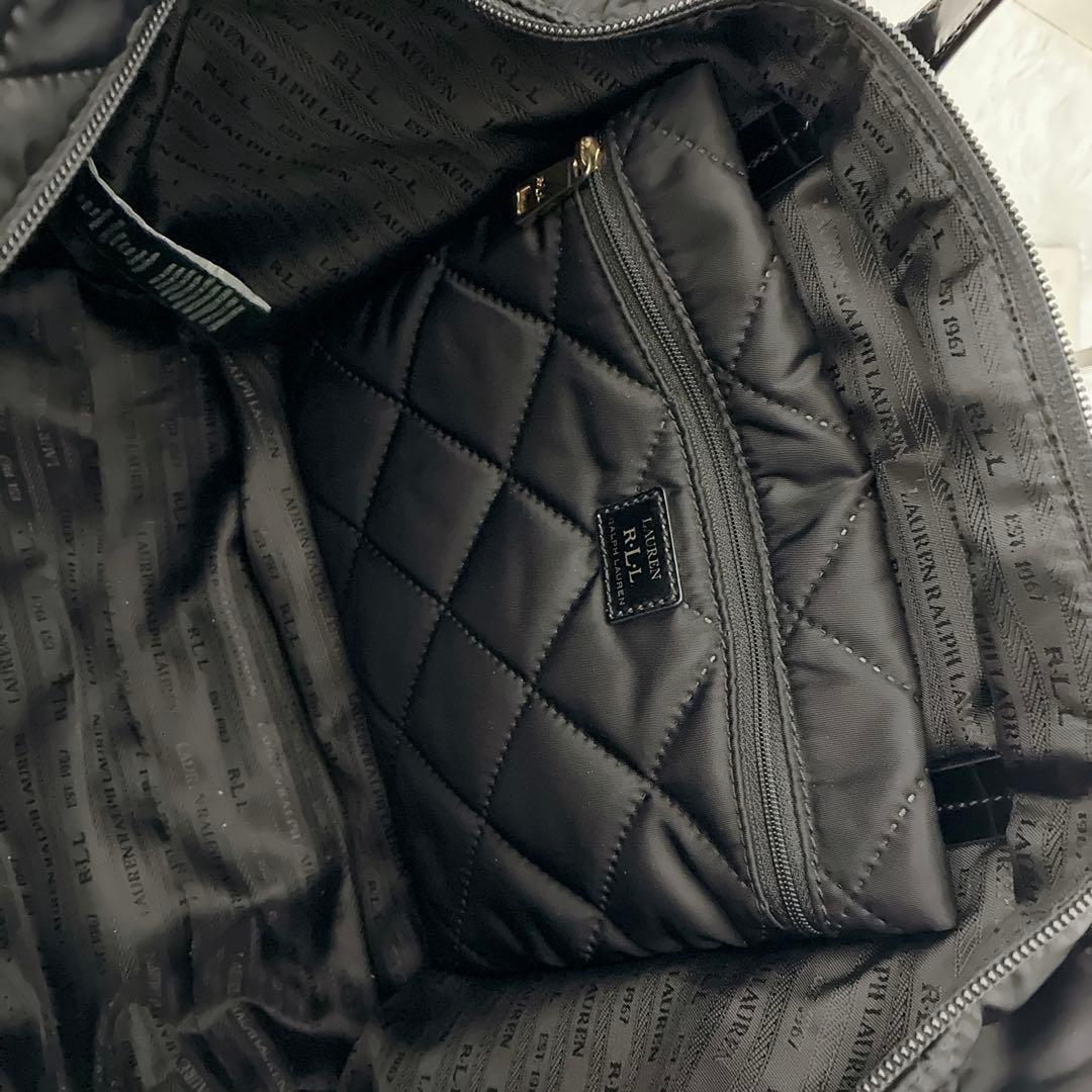 【美品】ローレンラルフローレン キルティング トートバッグ 金ロゴ ミニポーチ
