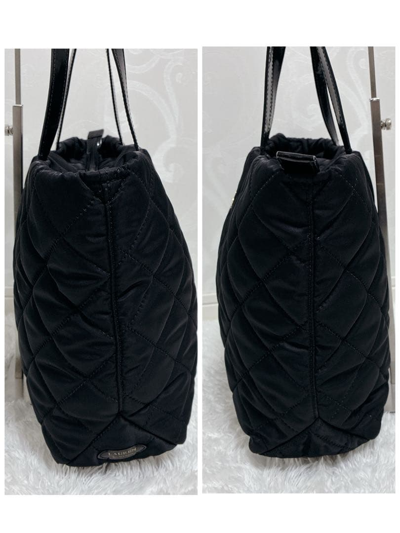 【美品】ローレンラルフローレン キルティング トートバッグ 金ロゴ ミニポーチ