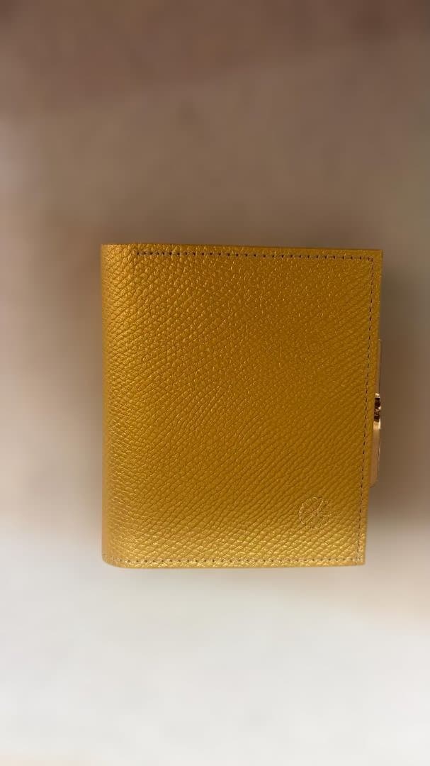 皇居二つ折り財布_がま口 イエローゴールド《新品未使用品》