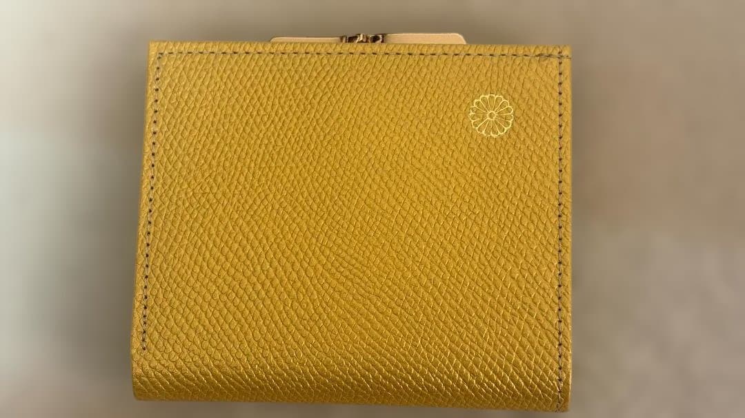 皇居二つ折り財布_がま口 イエローゴールド《新品未使用品》