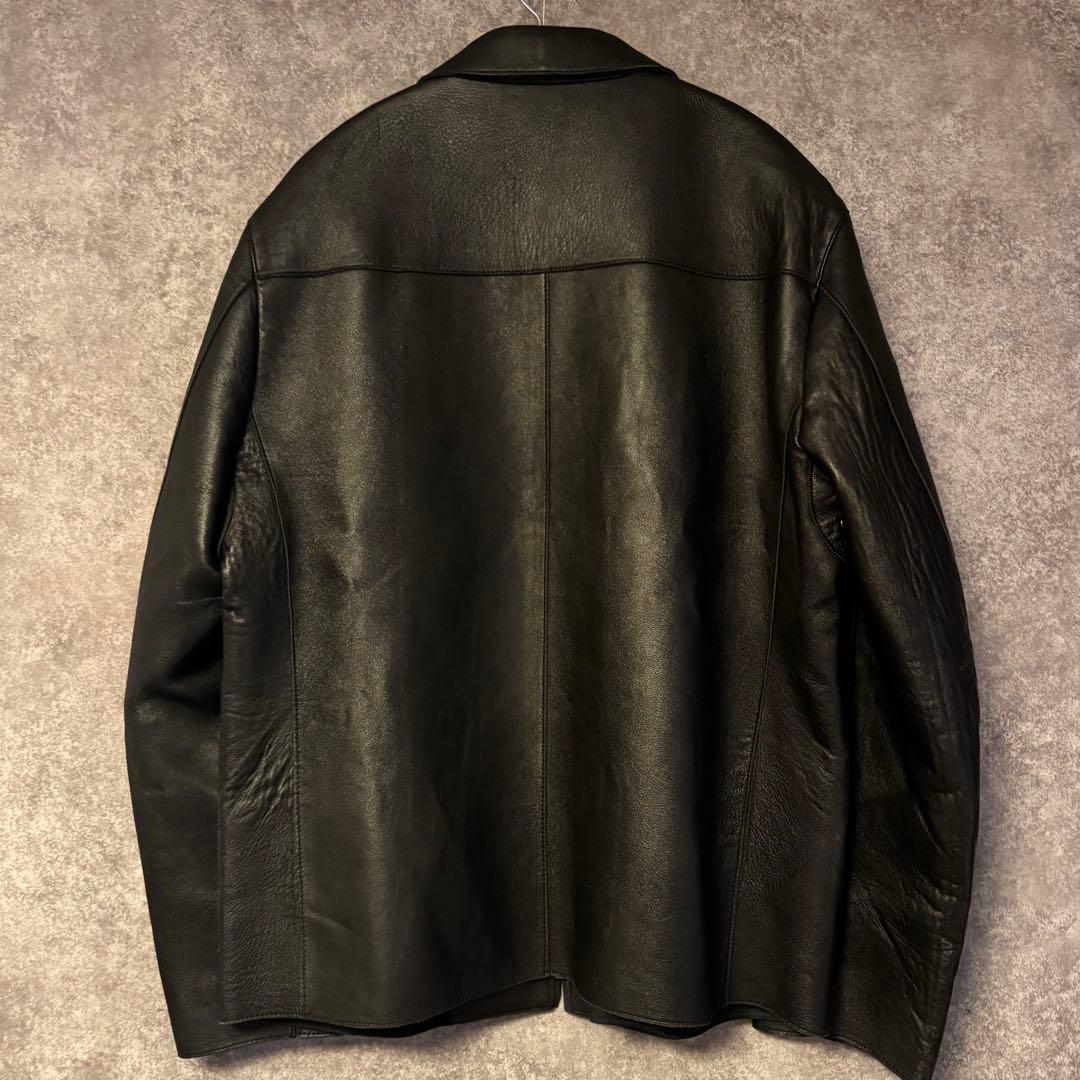 23区HOMME　レザージャケット　ブラック　本革　羊革　ライダース　丈長め
