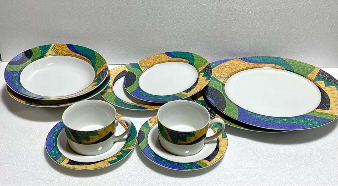 抽象模様 食器セット 陶器製