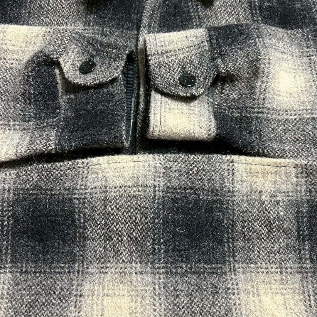 70s Melton USA製 CPO ネルシャツ オンブレ シャドー チェック