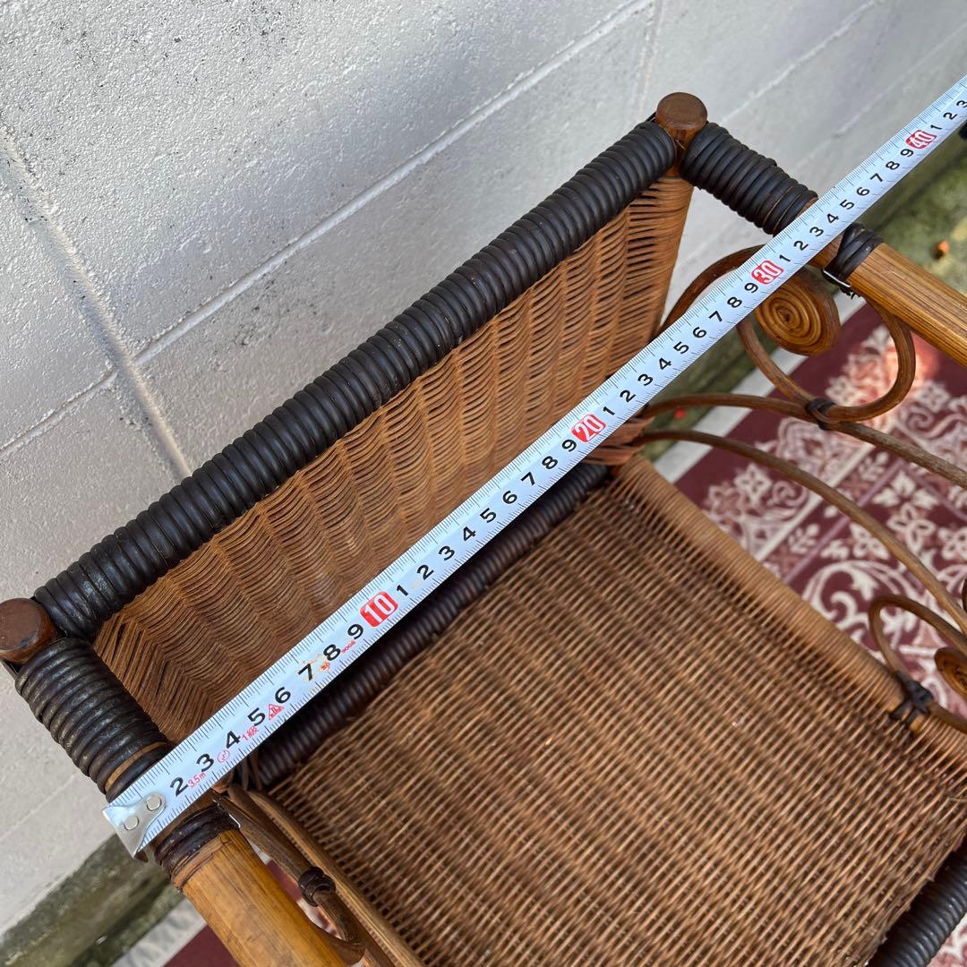 古家具 天然素材◾️籐ラタン製 2段 ディスプレイ台 飾り台 花台