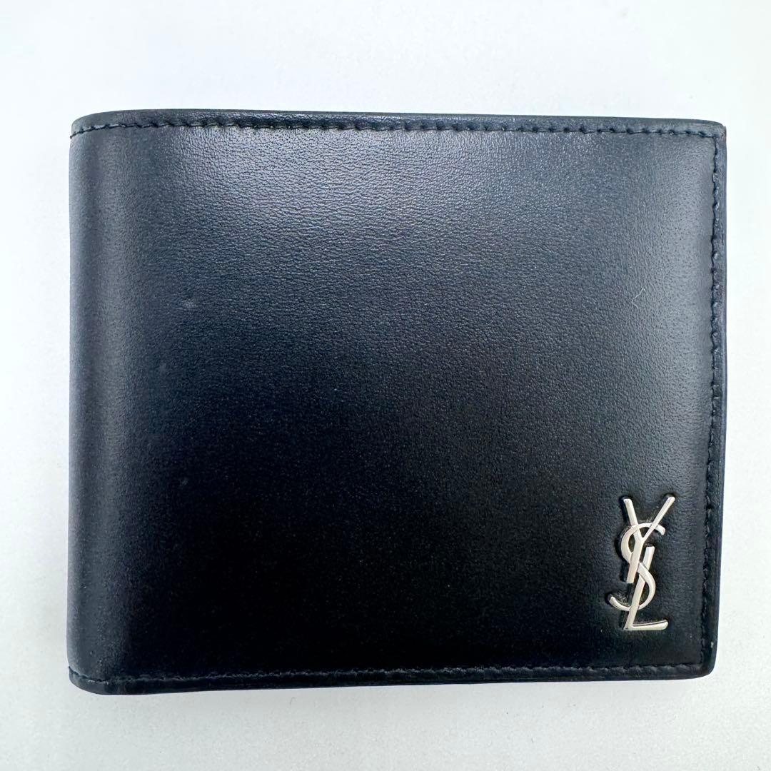【美品】サンローラン 2つ折り財布 小銭入れ付 YSL 610193 ブラック