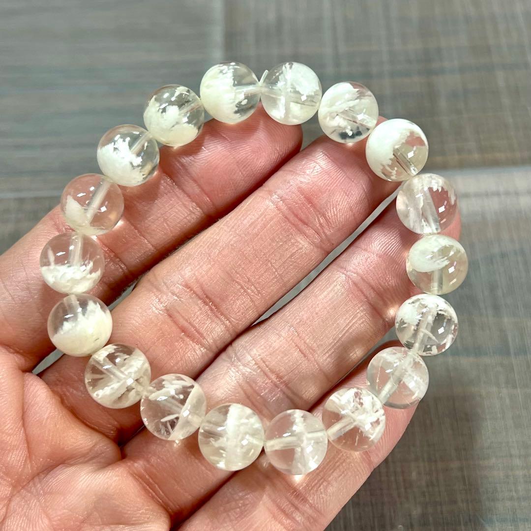 高品質　人気　コットンインクルージョンクォーツブレスレット　セリサイト　3