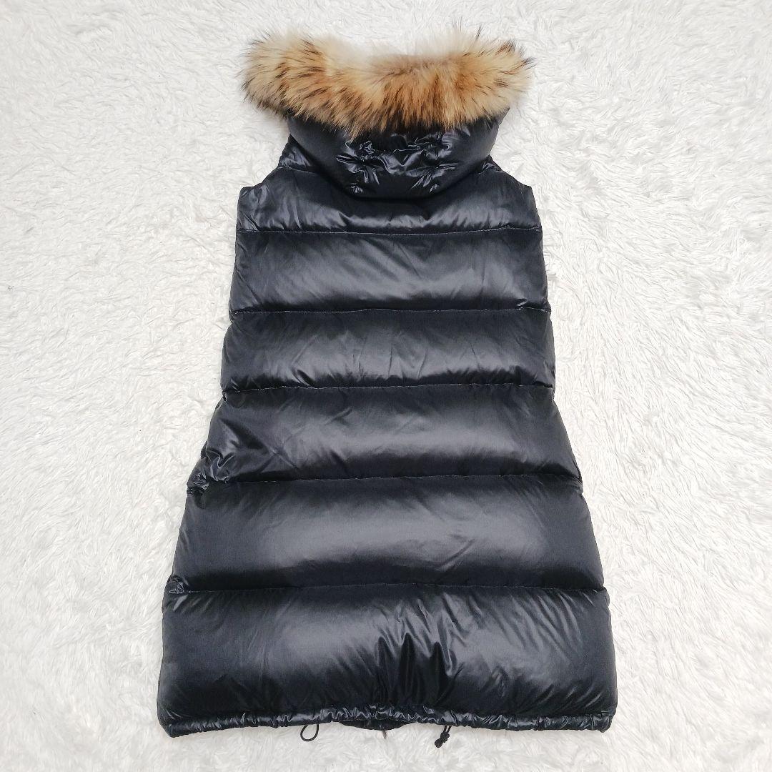 ✨極美品✨セオリー　ファーフード付き　ロングダウンベスト　黒　S