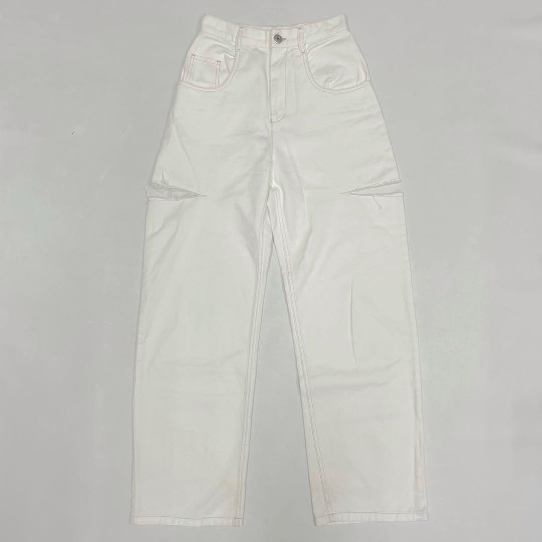 美品 Maison Margiela スラッシュデニム ホワイト 38サイズ
