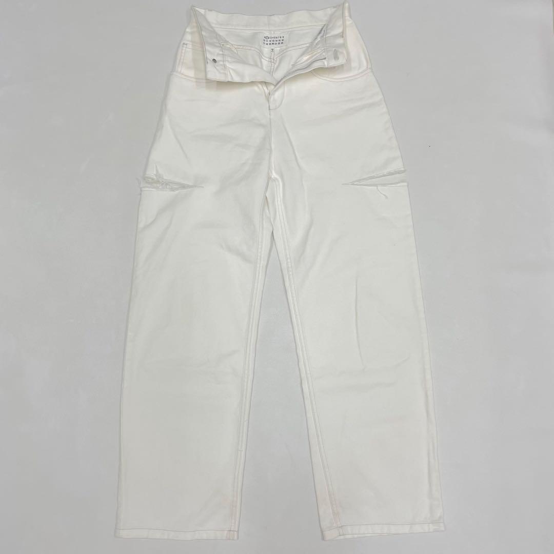 美品 Maison Margiela スラッシュデニム ホワイト 38サイズ