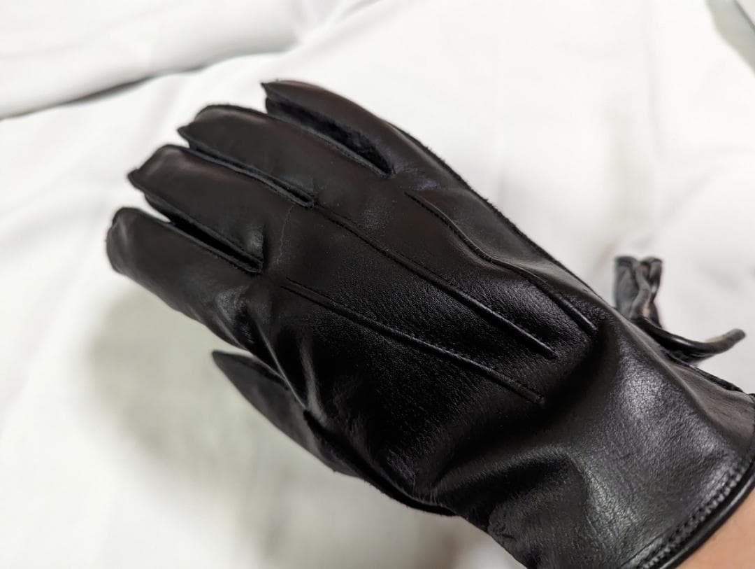 希少 新品 英国製 イギリス製 革手袋 ブラック 黒 ヴィンテージ