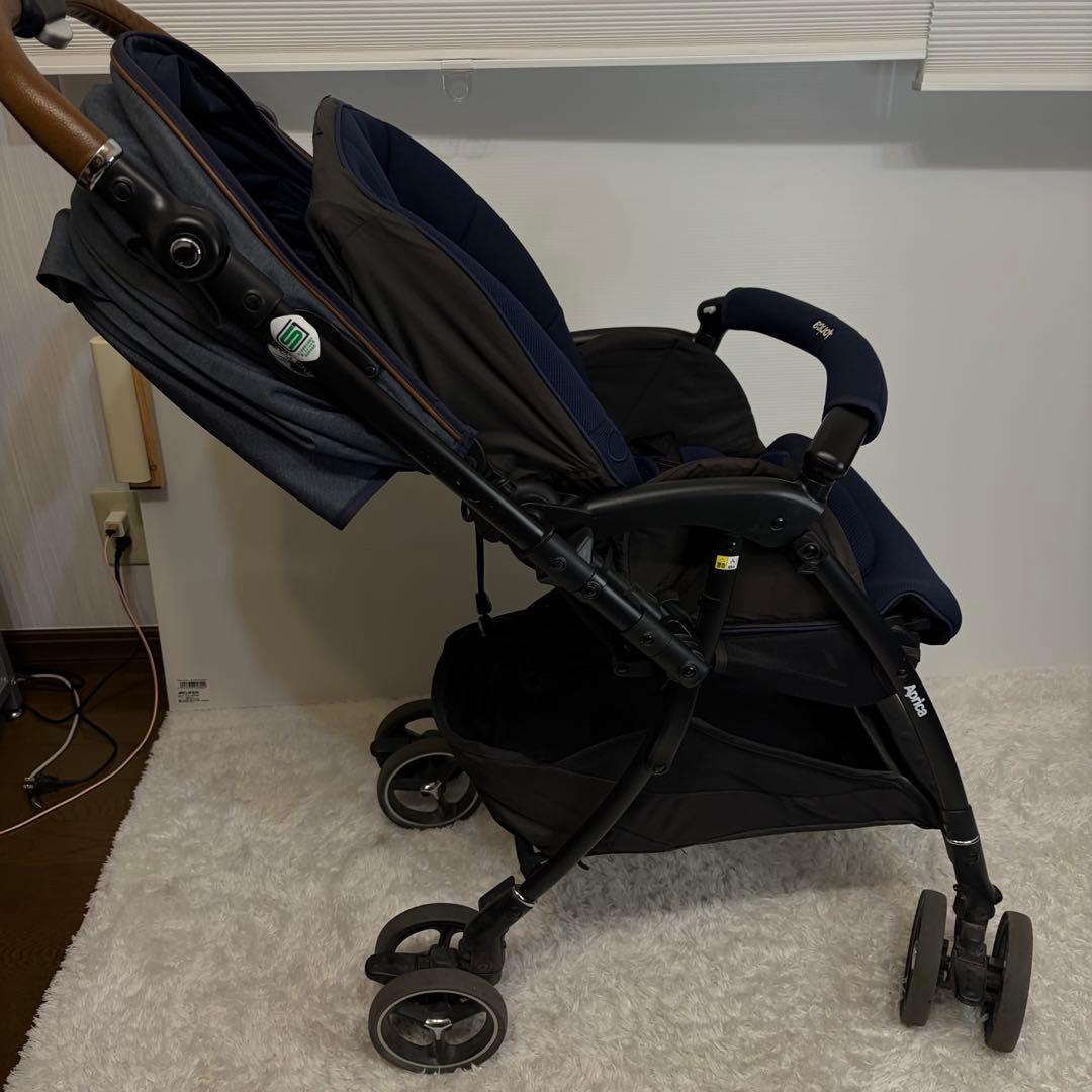 美品 Aprica アップリカ ラクーナビッテクッション　ベビーカー　レザー