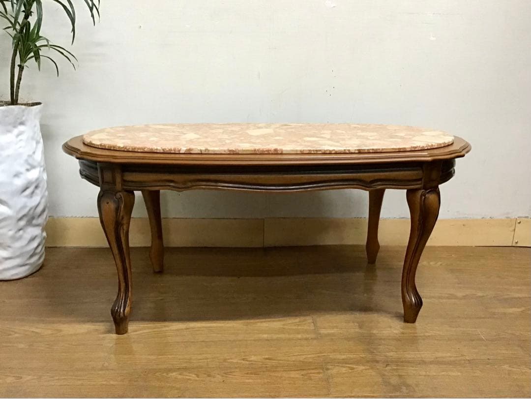 管838☆イタリア製☆大理石☆猫脚☆センターテーブル